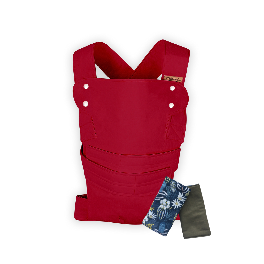 Marsupi Classic Ruby Red + Strap Covers