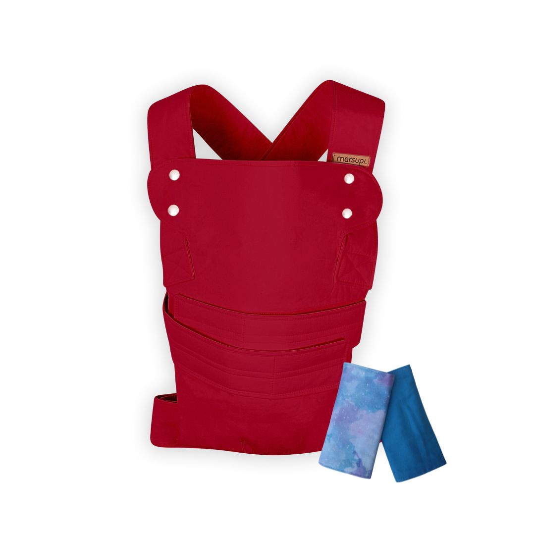 Marsupi Classic Ruby Red + Strap Covers