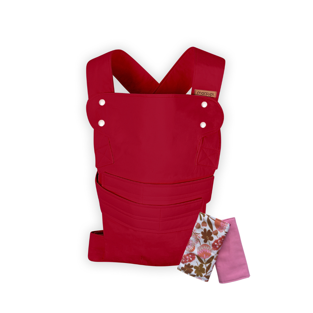 Marsupi Classic Ruby Red + Strap Covers