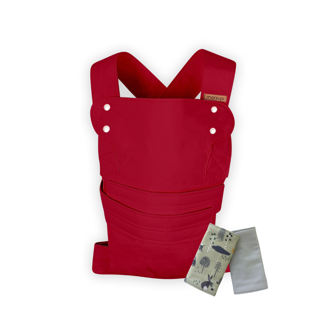 Marsupi Classic Ruby Red + Strap Covers